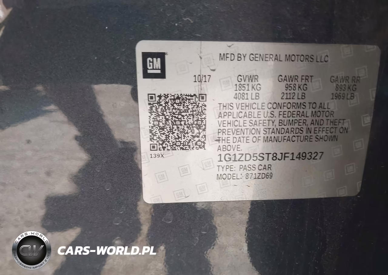 2018 Chevrolet Malibu Lt VIN:1G1ZD5ST8JF149327 - 9