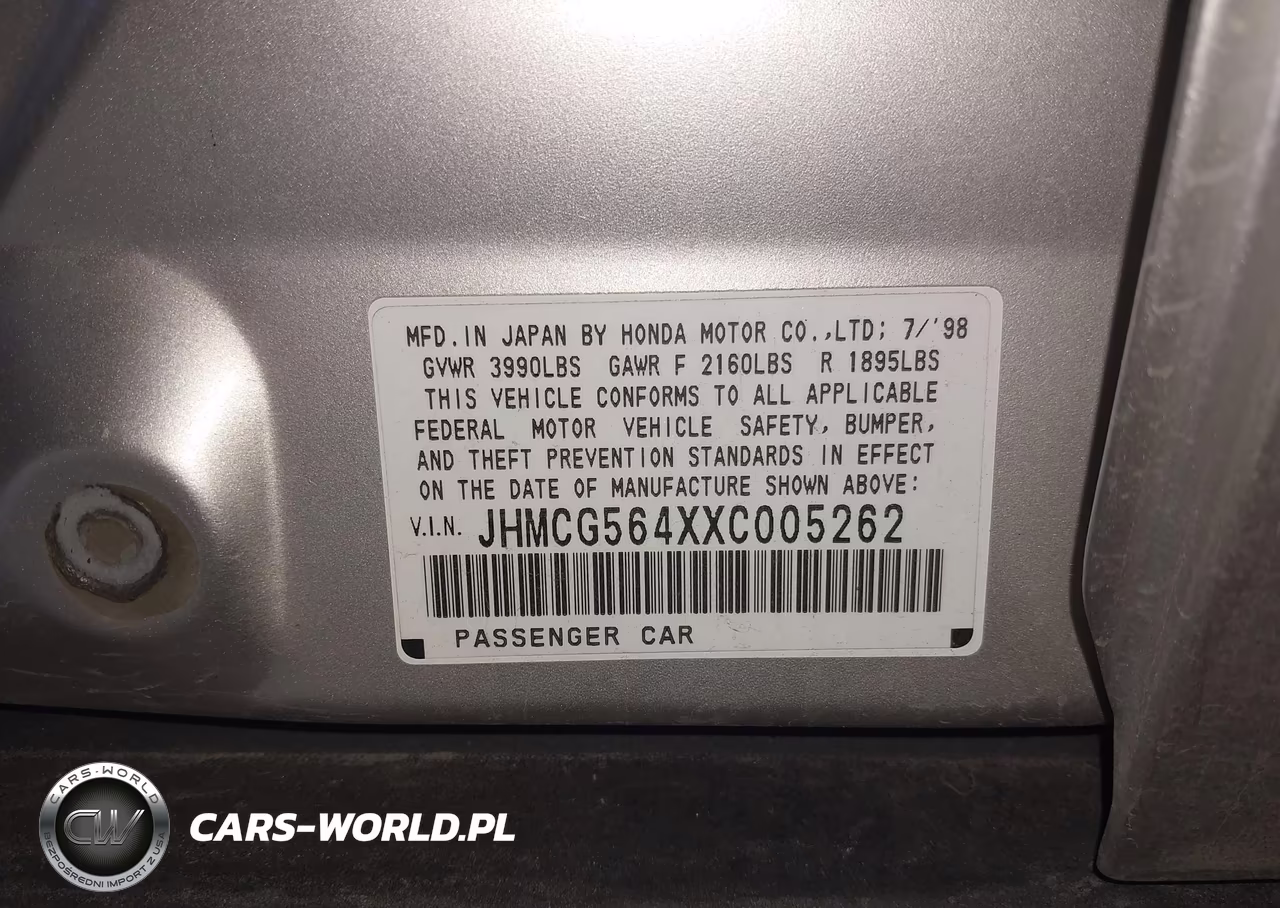 1999 Honda Accord Lx VIN:JHMCG564XXC005262 - 9