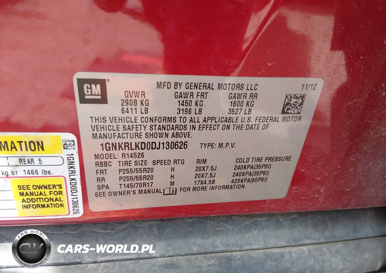 2013 Chevrolet Traverse Ltz VIN:1GNKRLKD0DJ130626 - 9