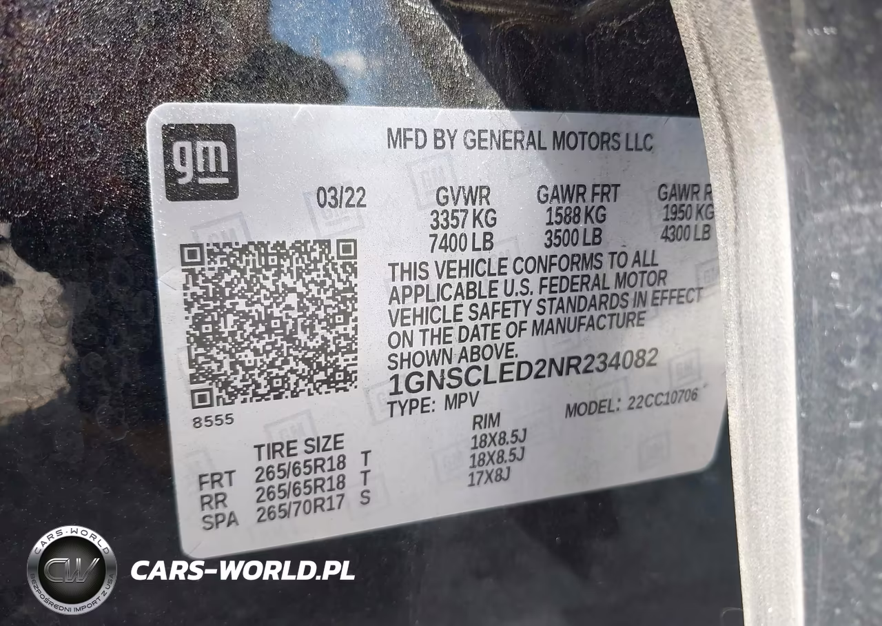 2022 Chevrolet Tahoe 2Wd Commercial Fleet VIN:1GNSCLED2NR234082 - 9