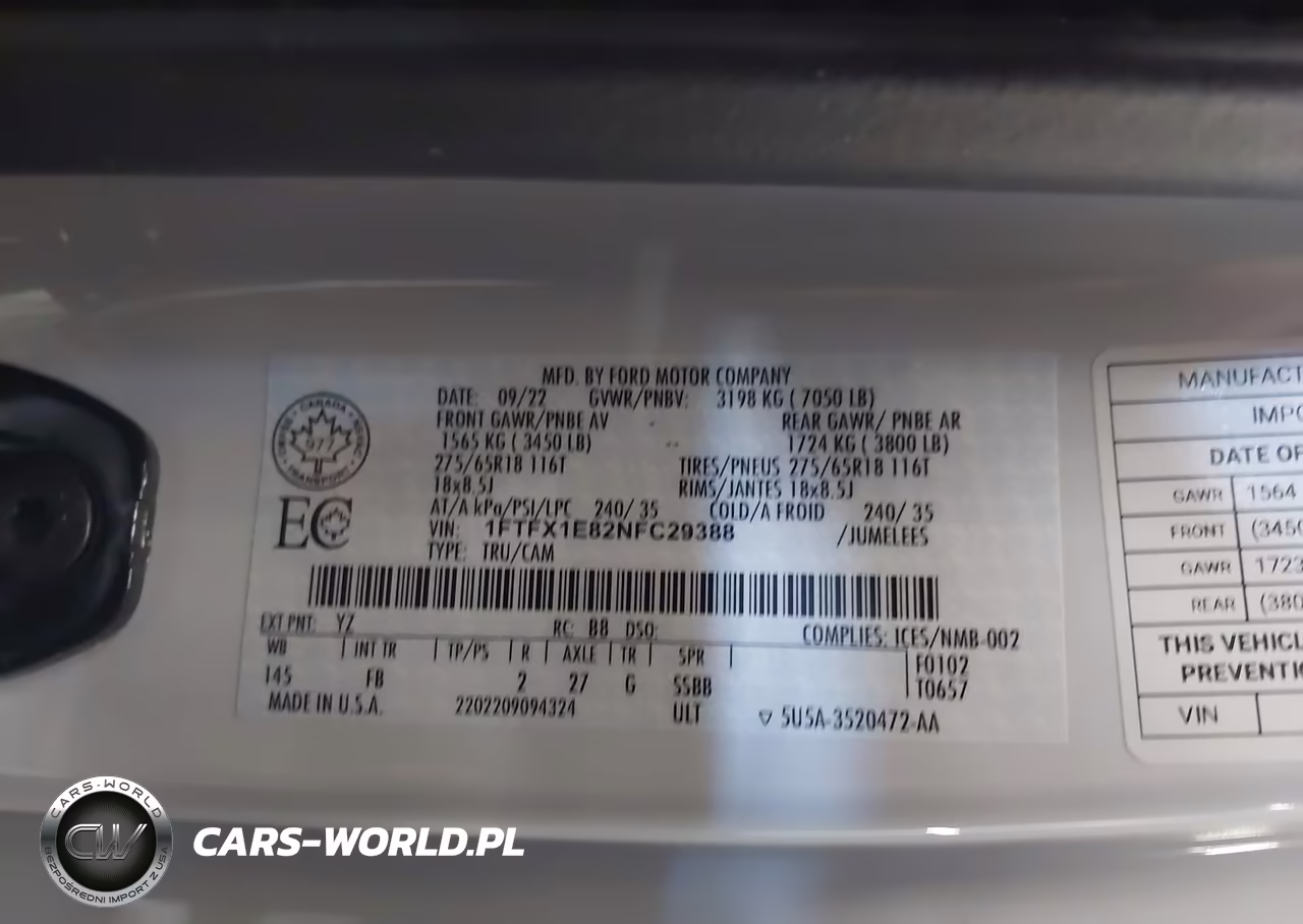 2022 Ford F-150 Xlt VIN:1FTFX1E82NFC29388 - 9