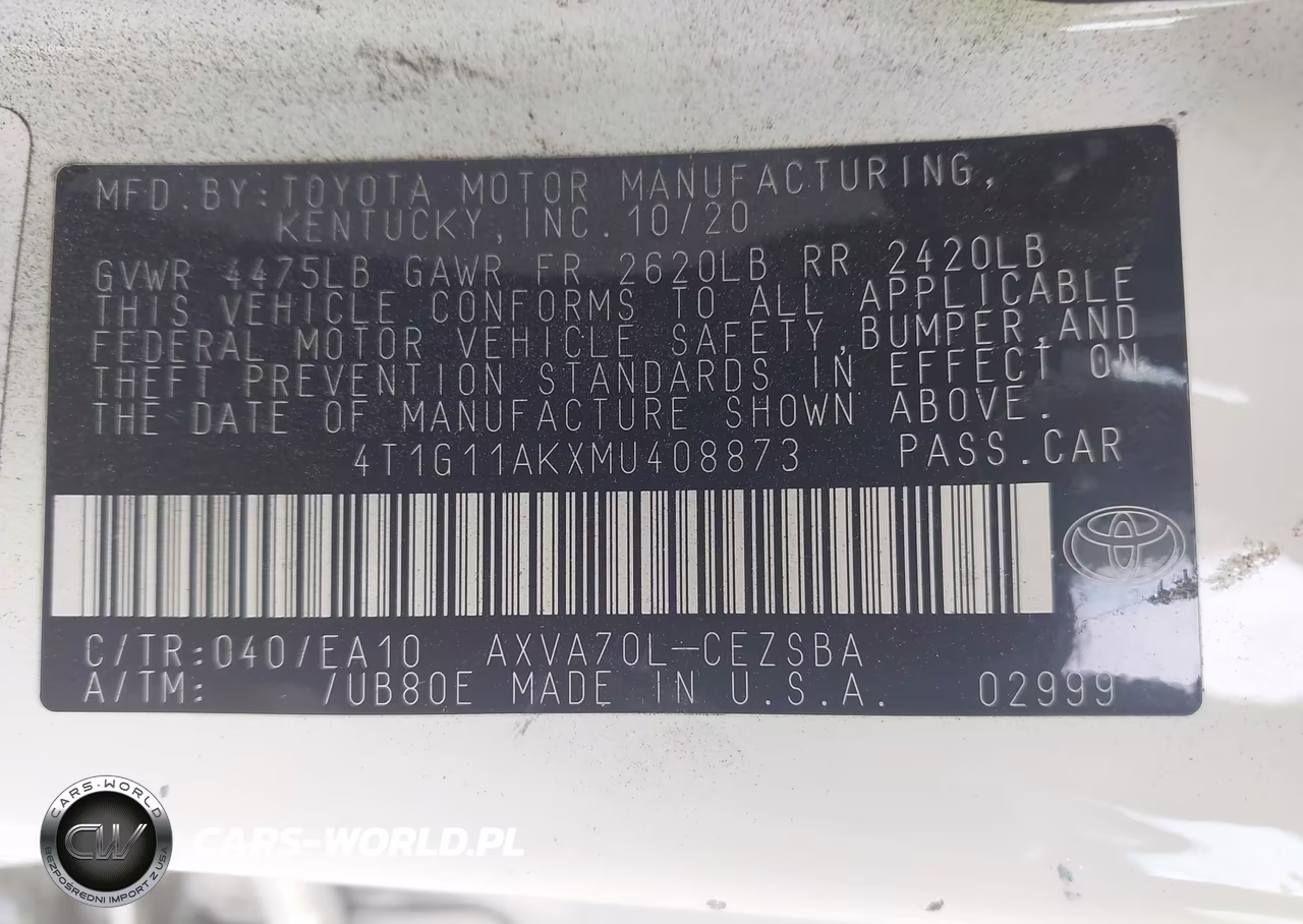 2021 Toyota Camry Se VIN:4T1G11AKXMU408873 - 9