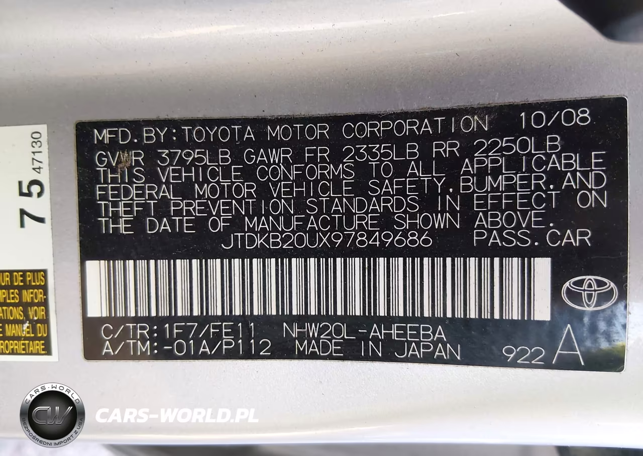 2009 Toyota Prius VIN:JTDKB20UX97849686 - 9