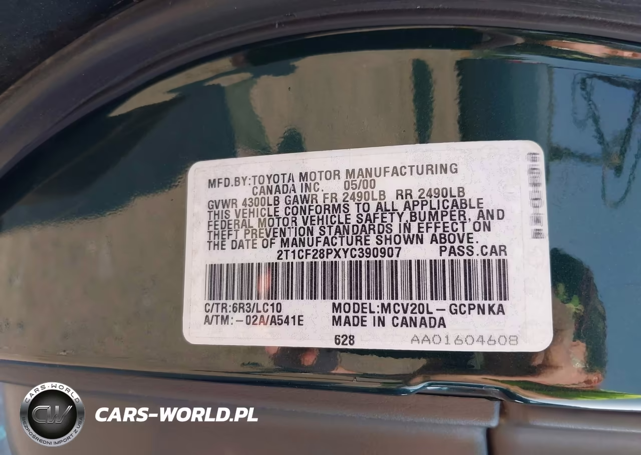 2000 Toyota Camry Solara Sle V6 VIN:2T1CF28PXYC390907 - 9