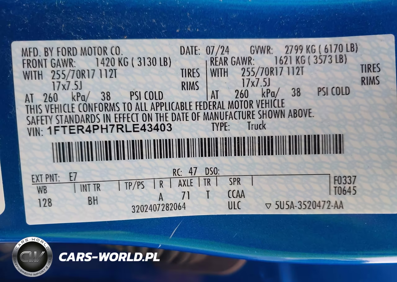 2024 Ford Ranger Xl VIN:1FTER4PH7RLE43403 - 9