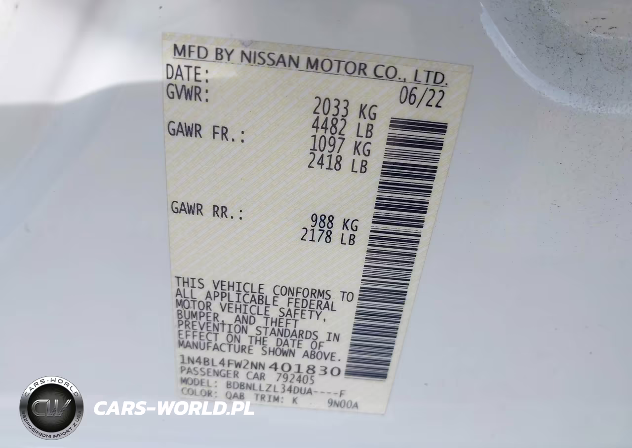 2022 Nissan Altima Platinum Intelligent Awd VIN:1N4BL4FW2NN401830 - 9