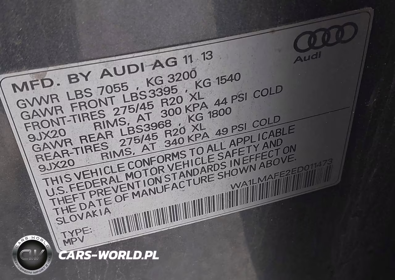 2014 Audi Q7 3.0 Tdi Premium VIN:WA1LMAFE2ED011473 - 9