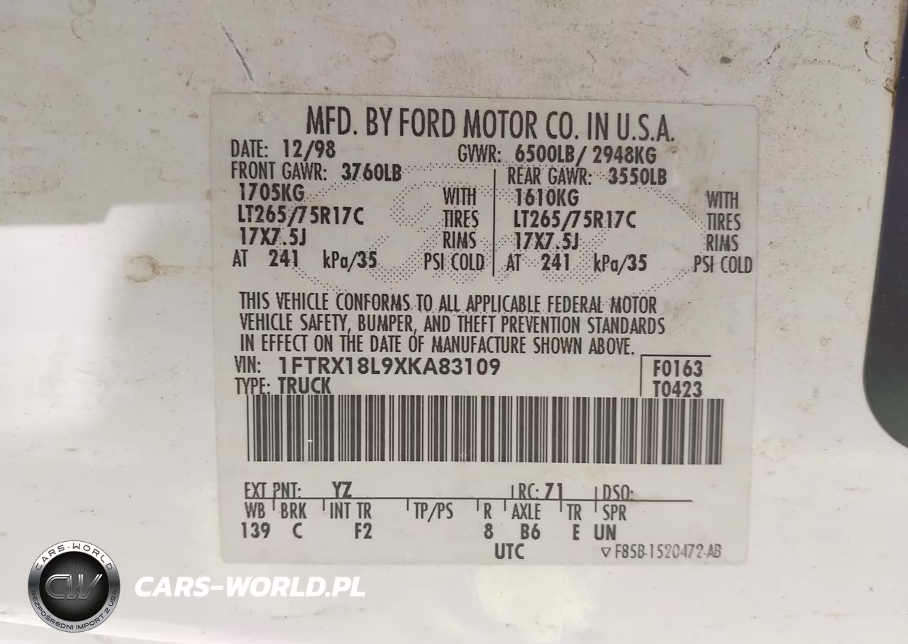 1999 Ford F-150 Lariat-Xl-Xlt VIN:1FTRX18L9XKA83109 - 9
