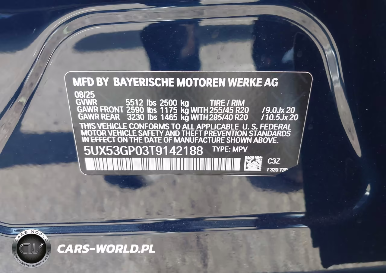 2026 BMW X3 30 xDrive VIN:5UX53GP03T9142188 - 9