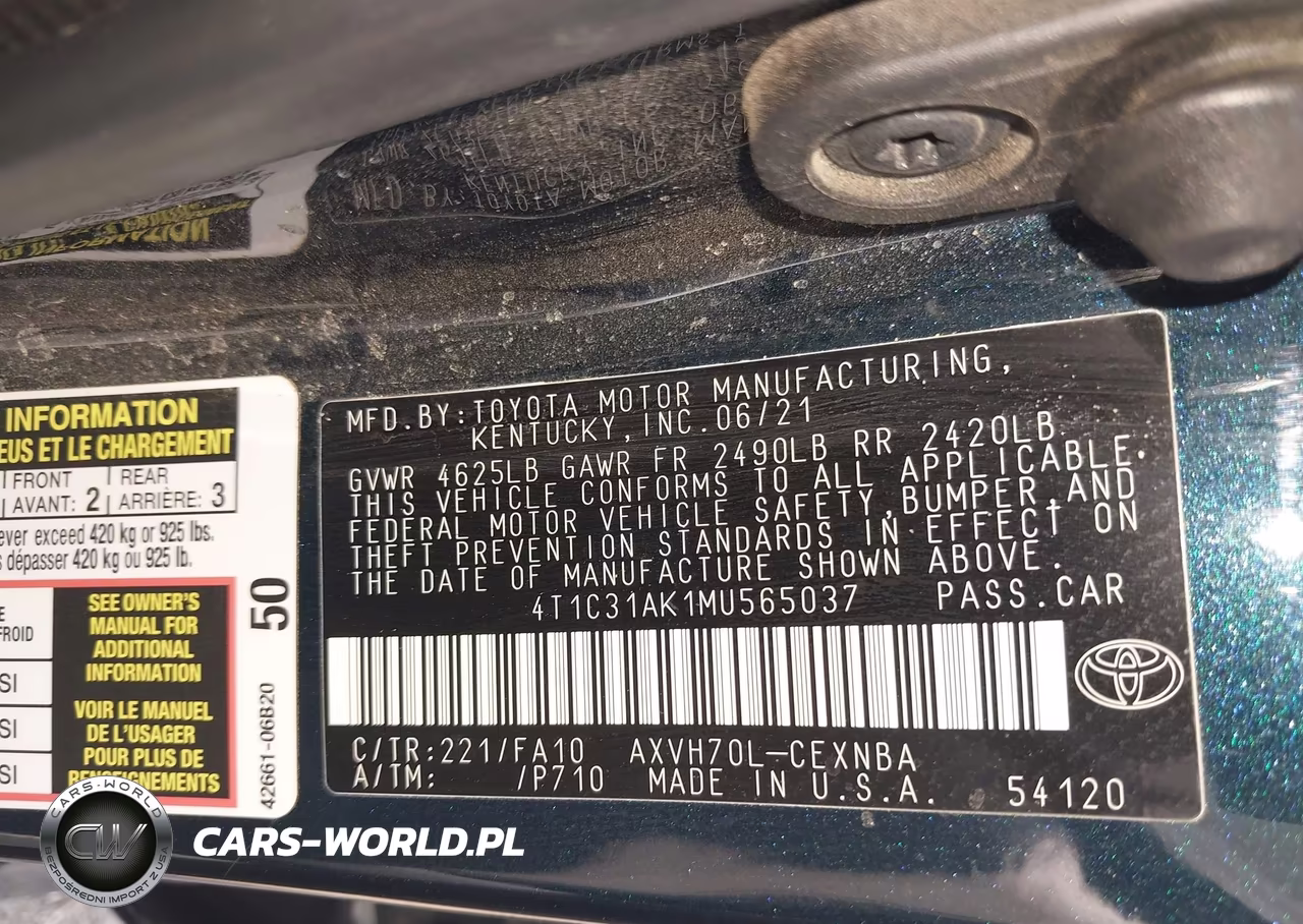 2021 Toyota Camry Le Hybrid VIN:4T1C31AK1MU565037 - 9