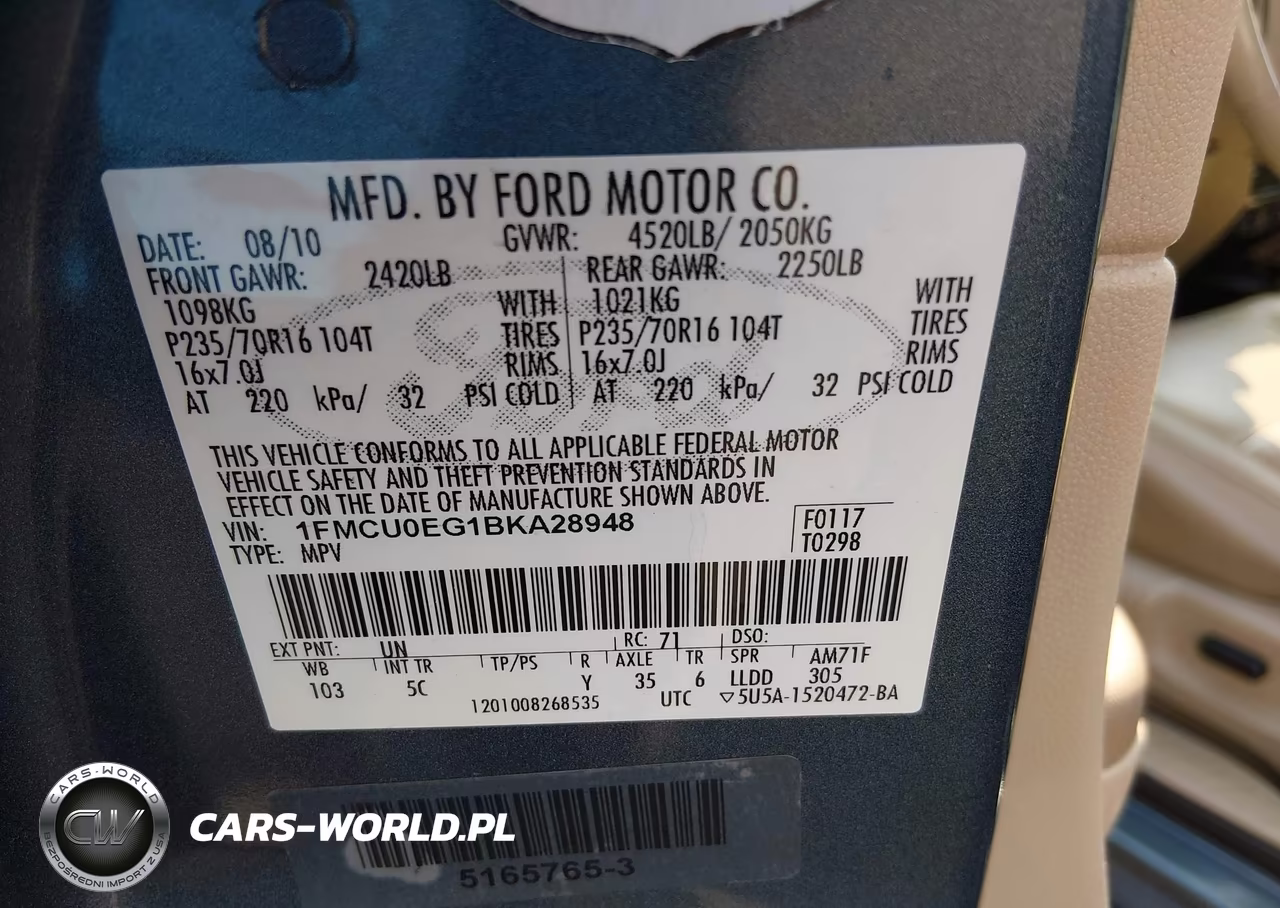 2011 Ford Escape Limited VIN:1FMCU0EG1BKA28948 - 9