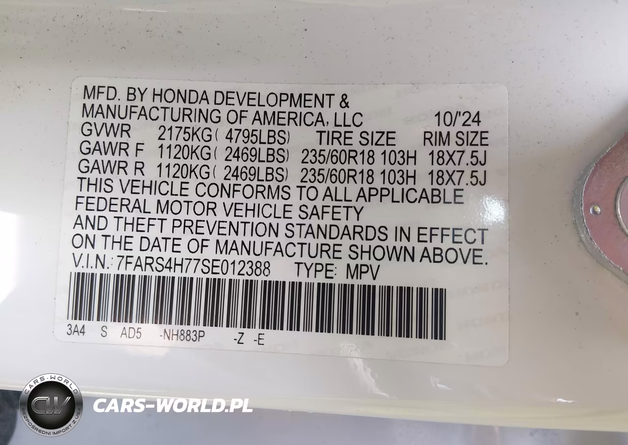 2025 Honda Cr-V Ex-L Awd VIN:7FARS4H77SE012388 - 9