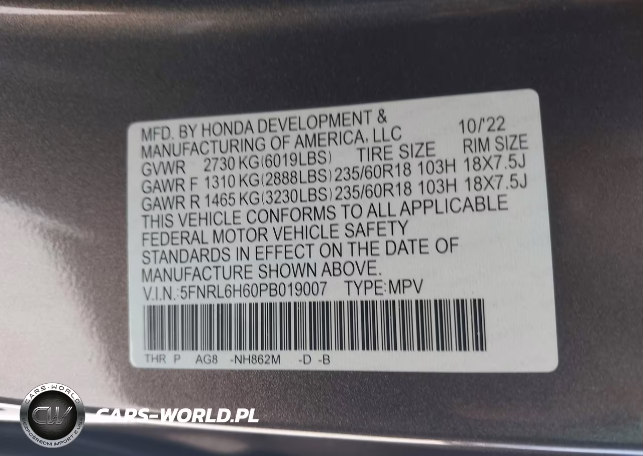 2023 Honda Odyssey Ex-L VIN:5FNRL6H60PB019007 - 9