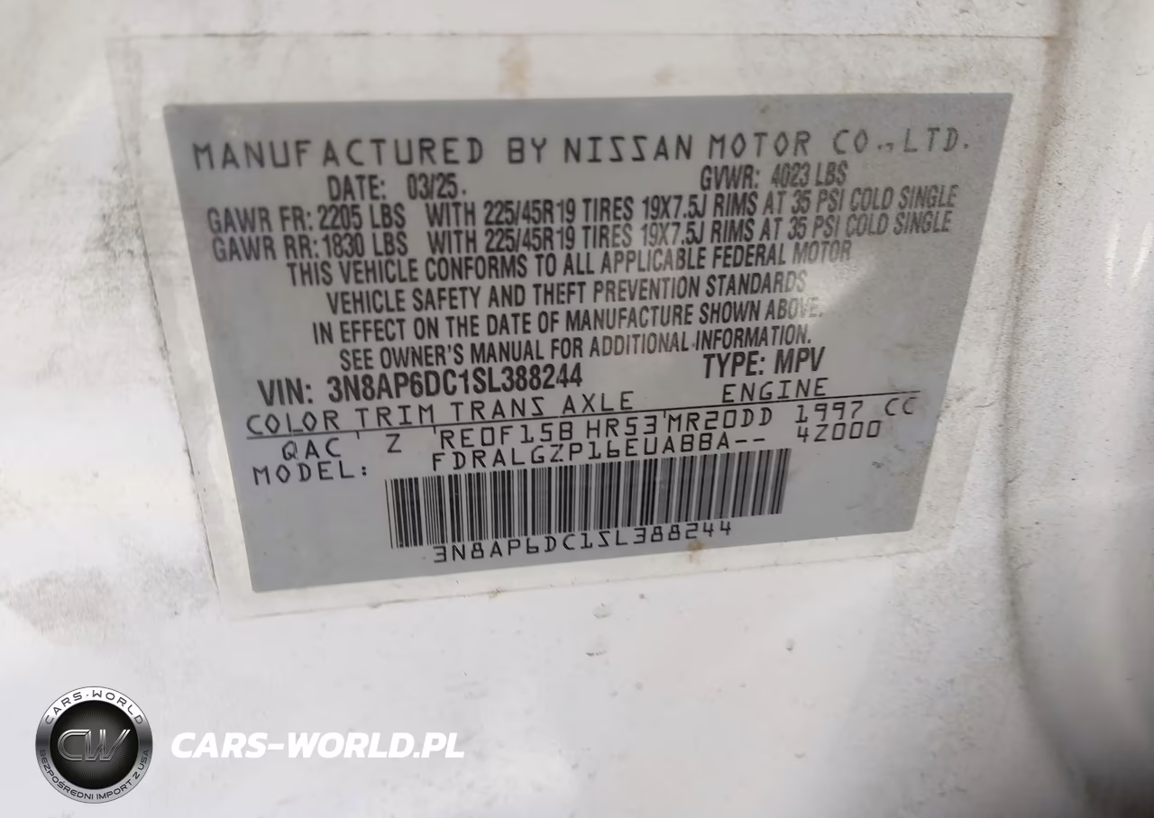 2025 Nissan Kicks Sr Fwd VIN:3N8AP6DC1SL388244 - 9