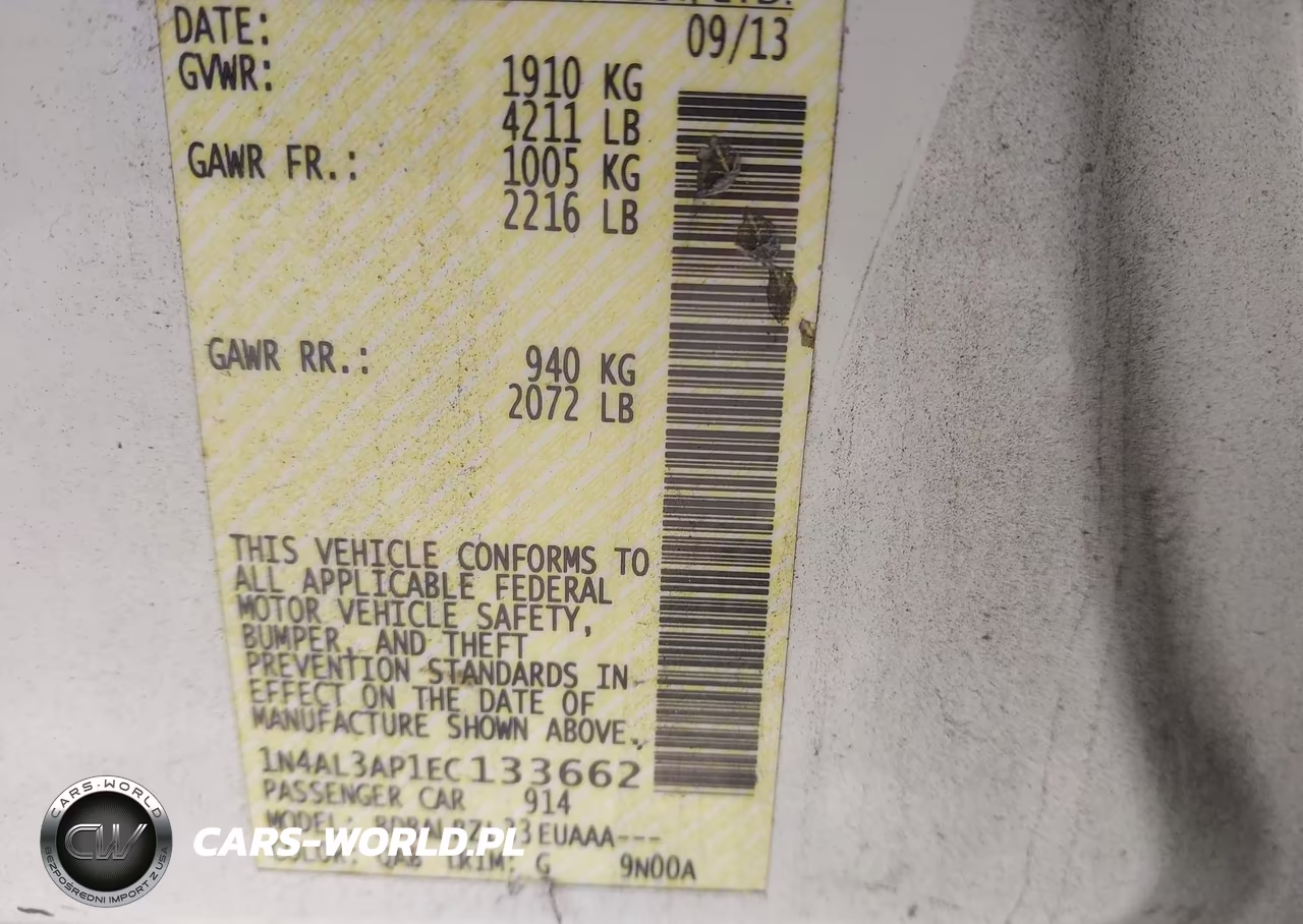 2014 Nissan Altima 2.5 S VIN:1N4AL3AP1EC133662 - 9