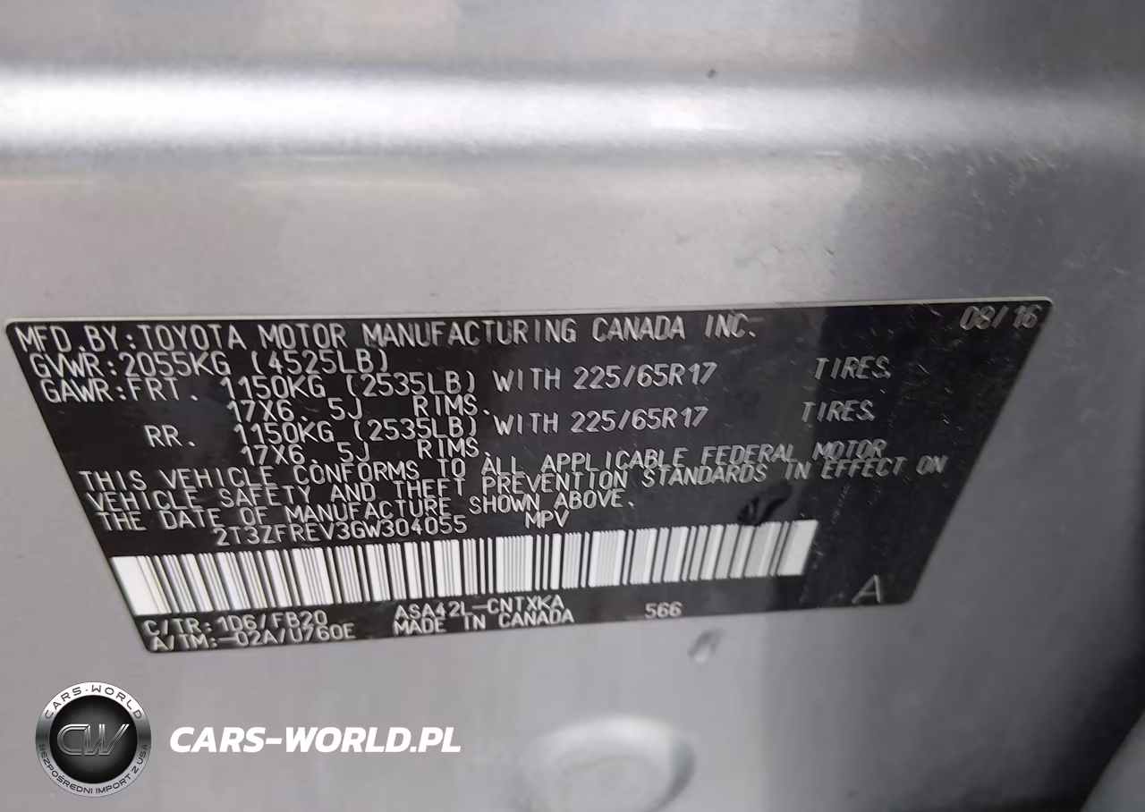 2016 Toyota Rav4 Le VIN:2T3ZFREV3GW304055 - 9