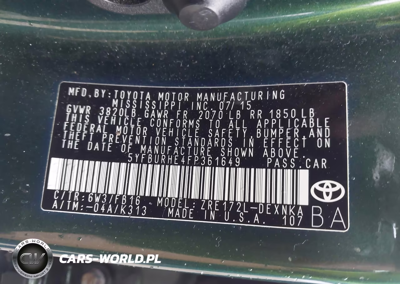 2015 Toyota Corolla Le VIN:5YFBURHE4FP361649 - 9