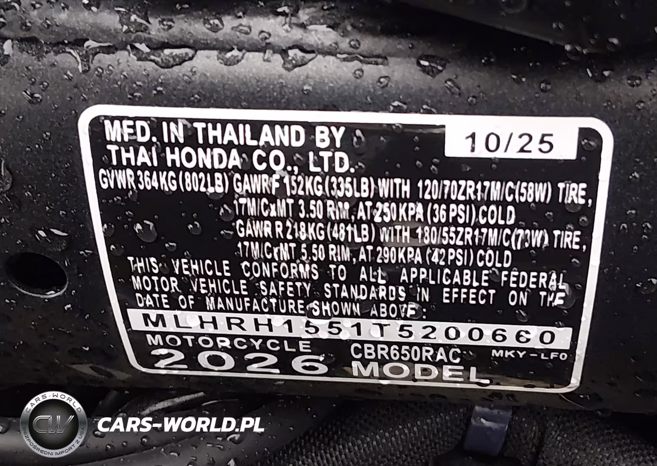 2026 Honda Cbr650 R VIN:MLHRH1551T5200660 - 10
