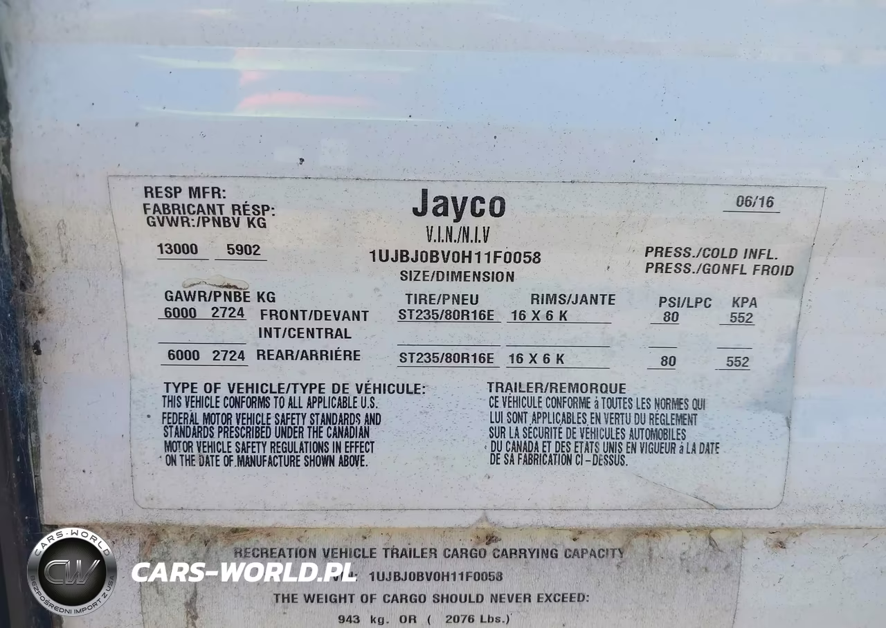 2017 Jayco Other VIN:1UJBJ0BV0H11F0058 - 9