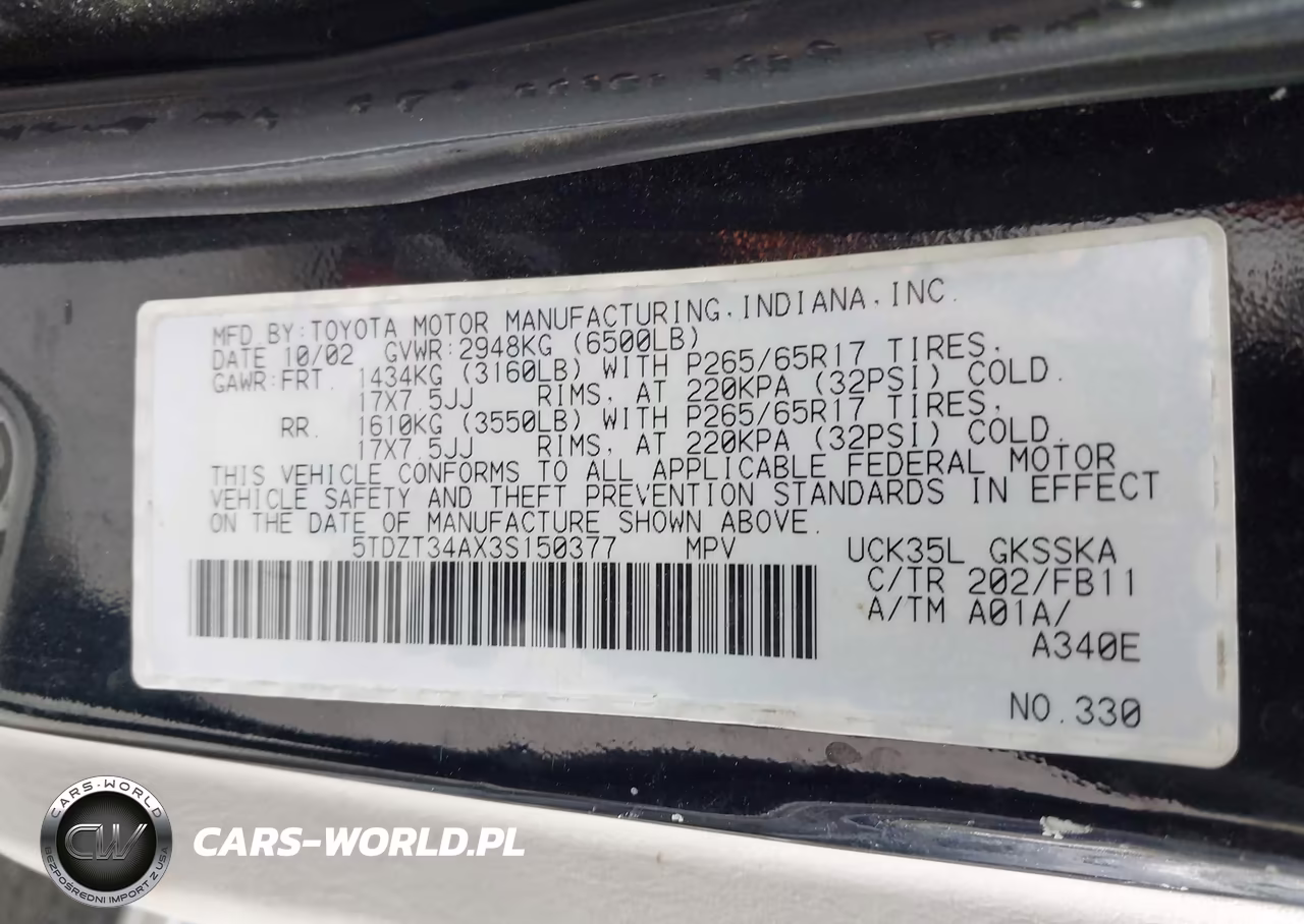 2003 Toyota Sequoia Sr5 V8 VIN:5TDZT34AX3S150377 - 9