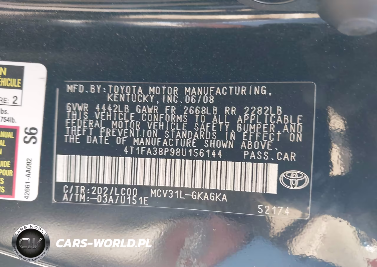 2008 Toyota Camry Solara Sle VIN:4T1FA38P98U156144 - 9