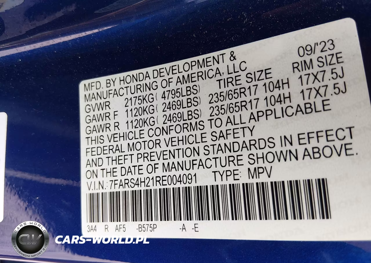 2024 Honda Cr-V Lx Awd VIN:7FARS4H21RE004091 - 9