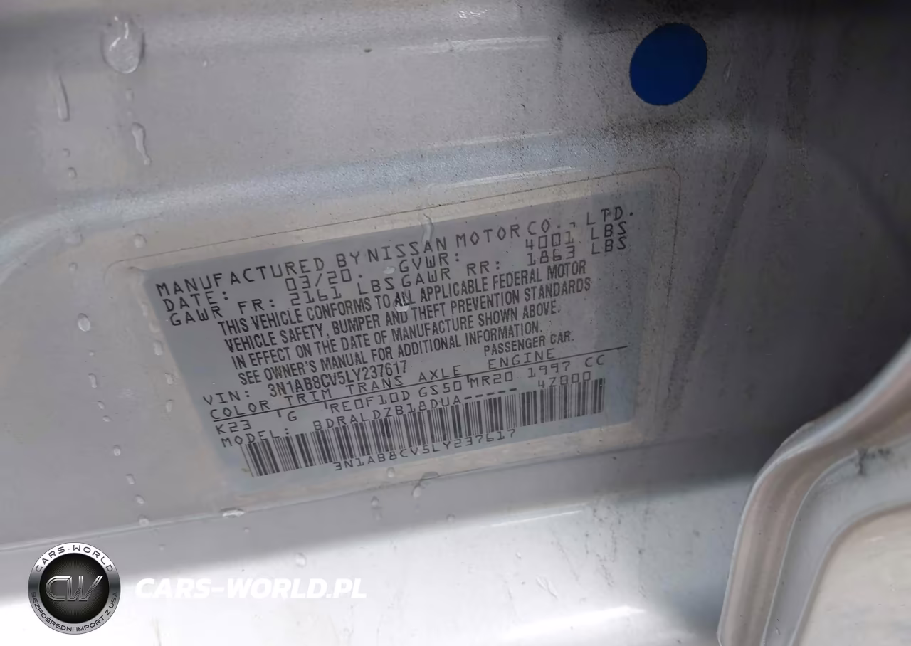2020 Nissan Sentra Sv Xtronic Cvt VIN:3N1AB8CV5LY237617 - 9