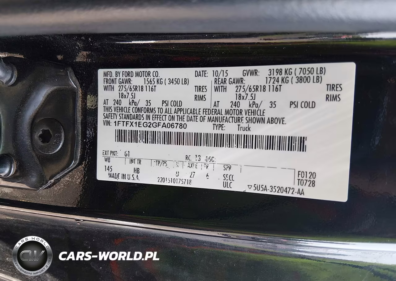 2016 Ford F-150 Lariat VIN:1FTFX1EG2GFA06780 - 9