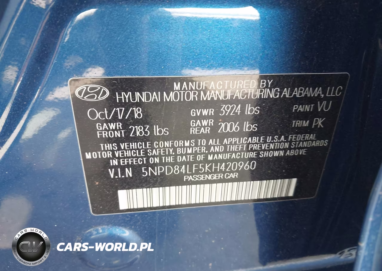 2019 Hyundai Elantra Sel VIN:5NPD84LF5KH420960 - 9