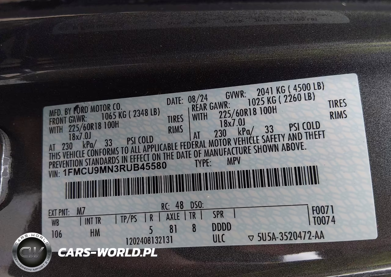 2024 Ford Escape St-Line VIN:1FMCU9MN3RUB45580 - 9