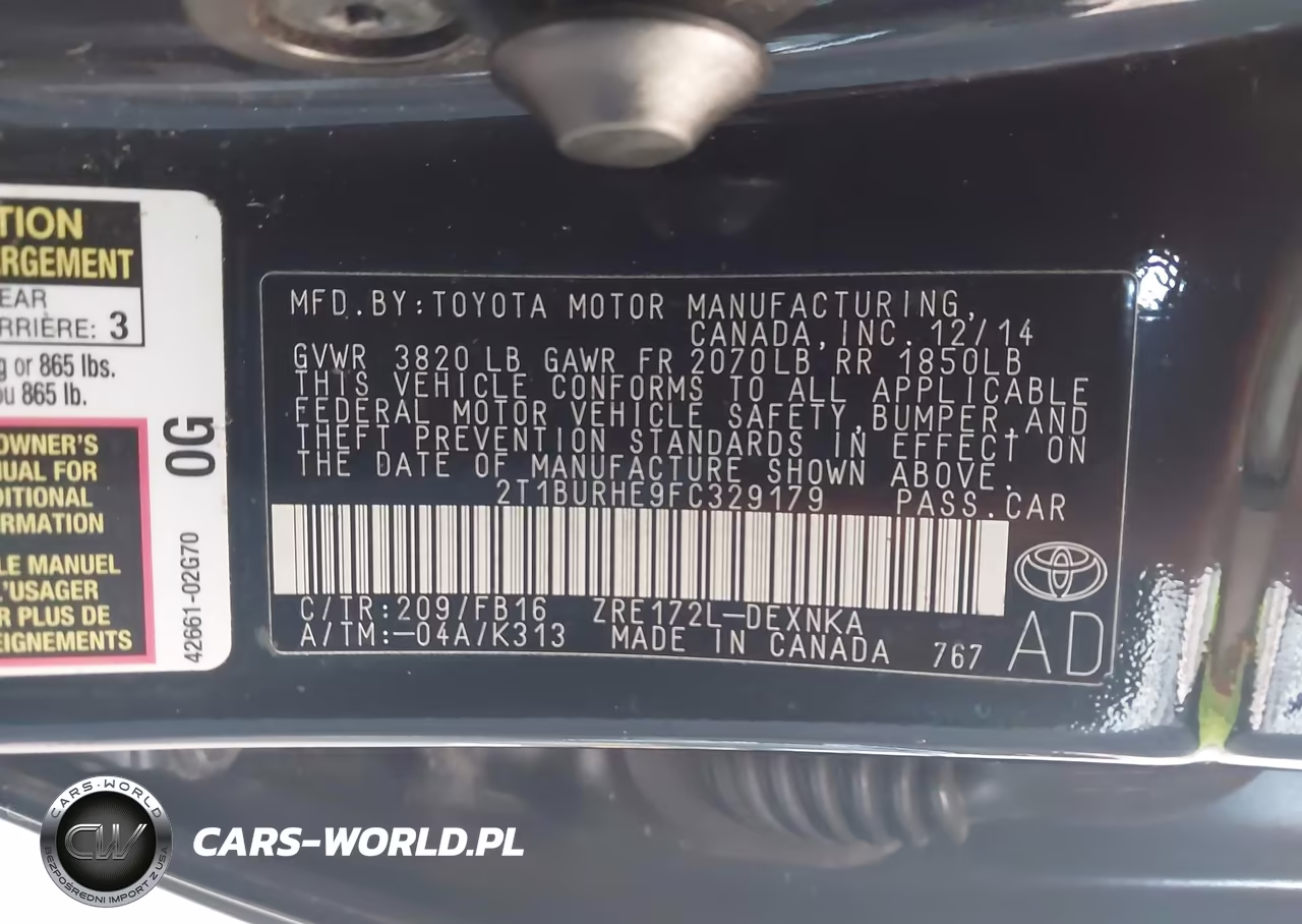 2015 Toyota Corolla Le VIN:2T1BURHE9FC329179 - 9