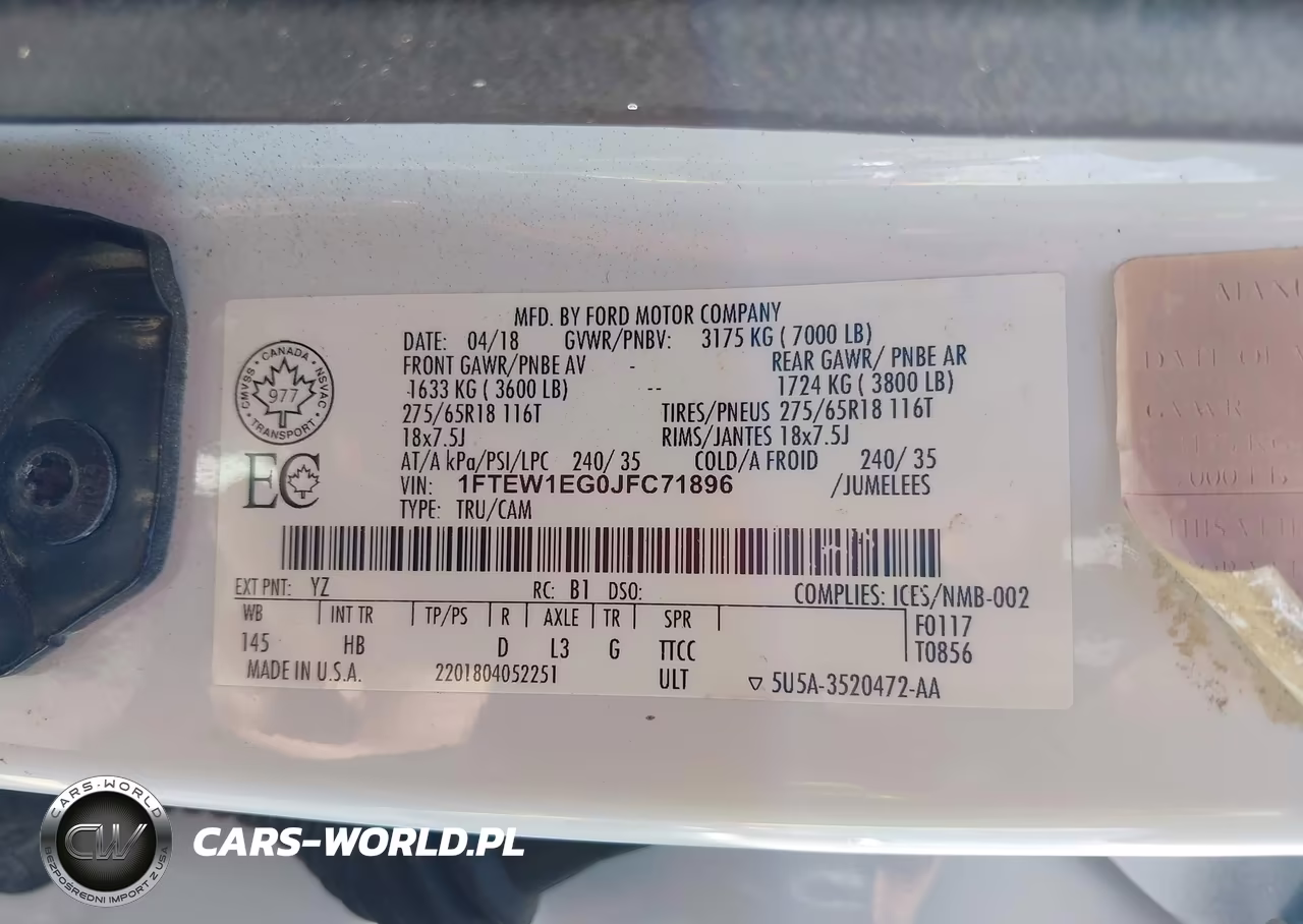2018 Ford F-150 Lariat VIN:1FTEW1EG0JFC71896 - 9