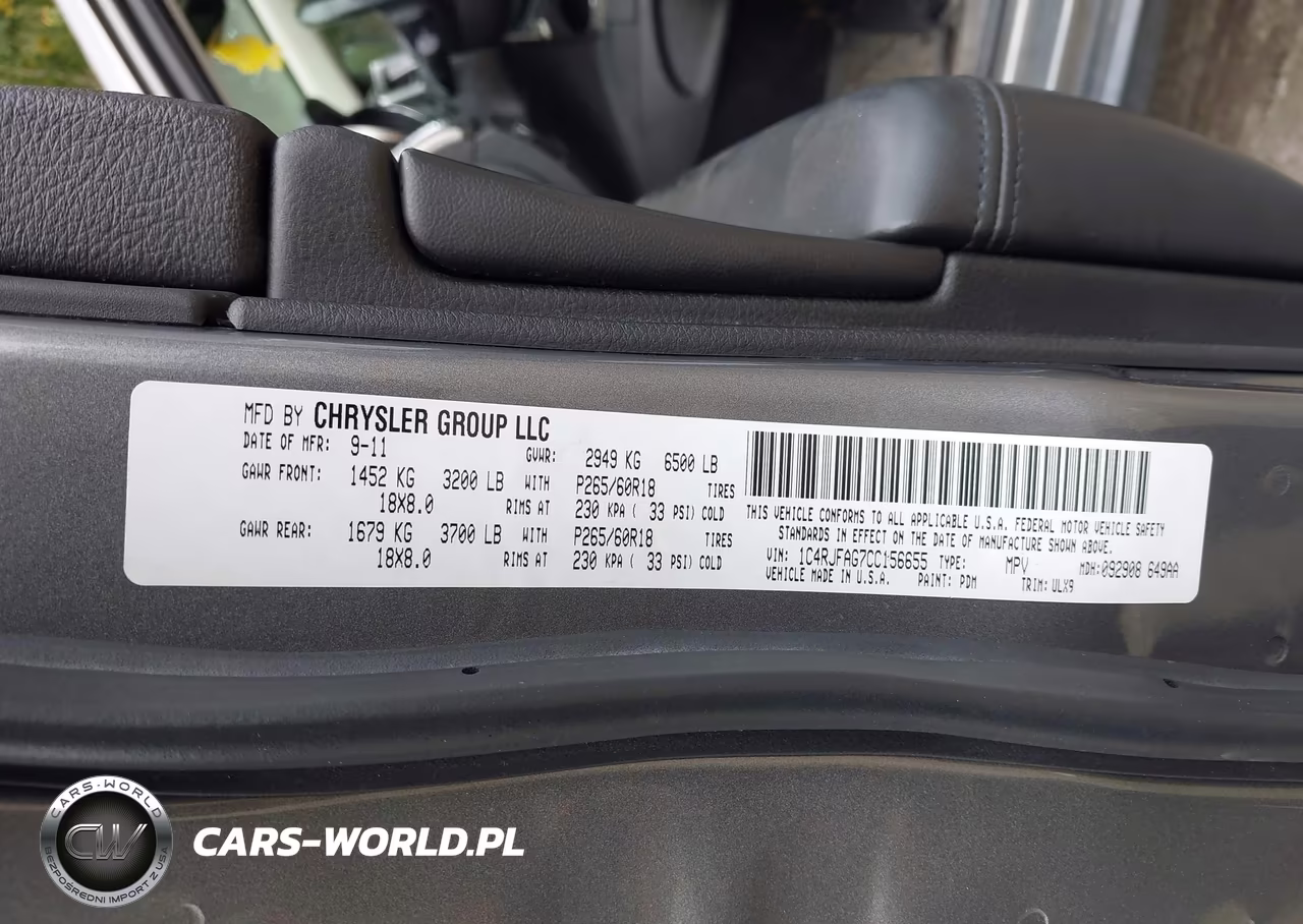 2012 Jeep Grand Cherokee Laredo VIN:1C4RJFAG7CC156655 - 9