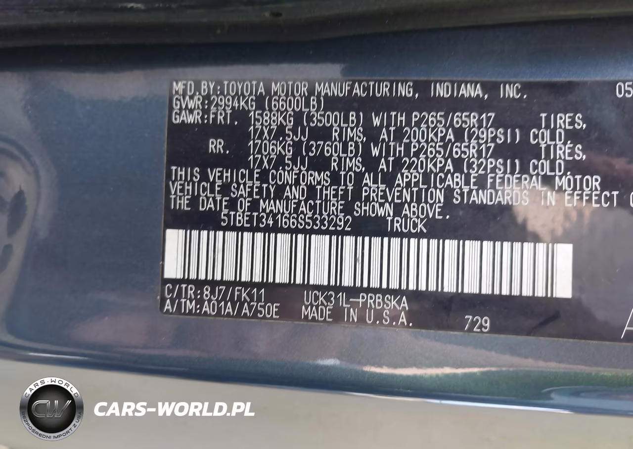 2006 Toyota Tundra Sr5 V8 VIN:5TBET34166S533292 - 9