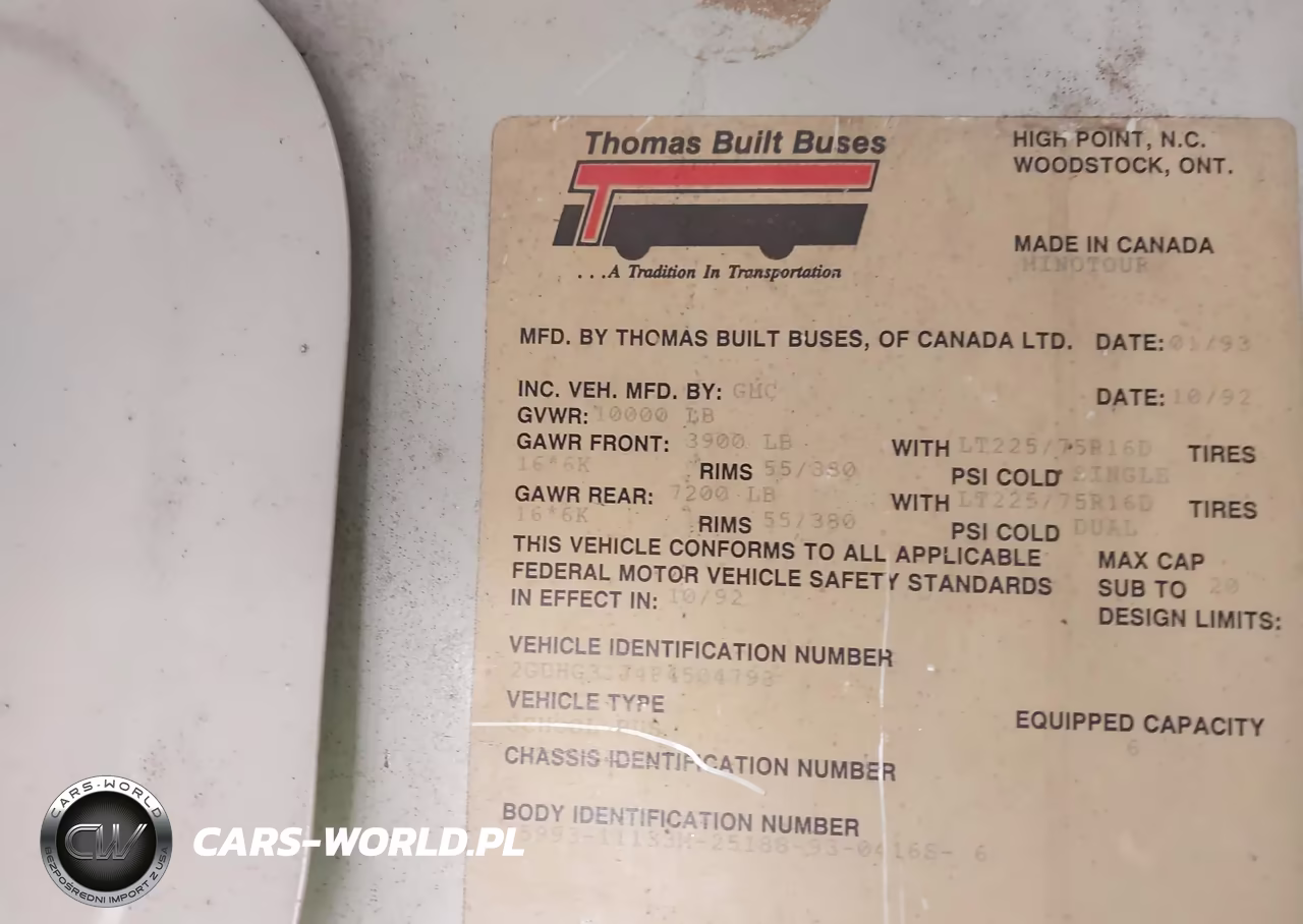 1993 GMC Cutaway Van G3500 VIN:2GDHG31J4P4504793 - 8