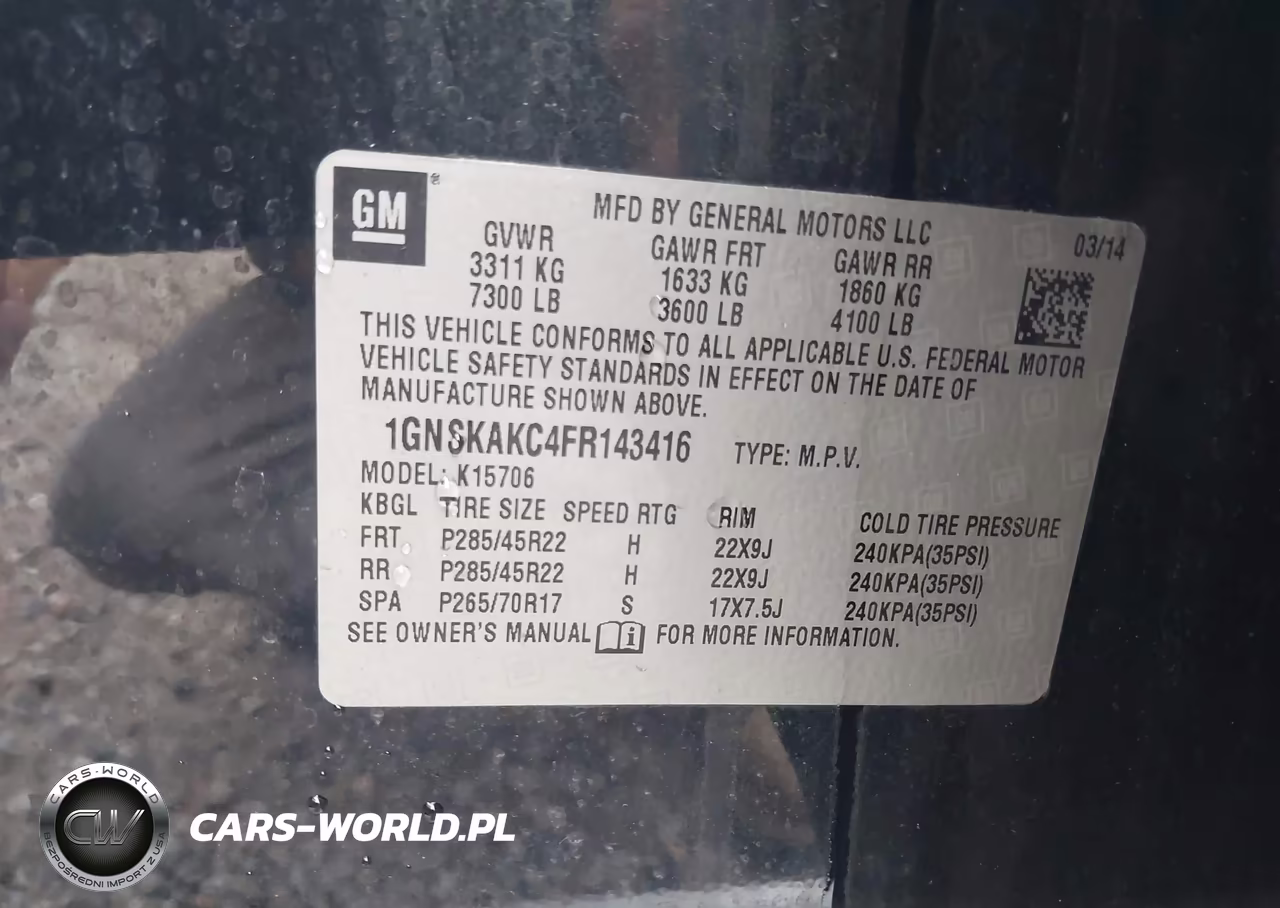 2015 Chevrolet Tahoe Ls VIN:1GNSKAKC4FR143416 - 9