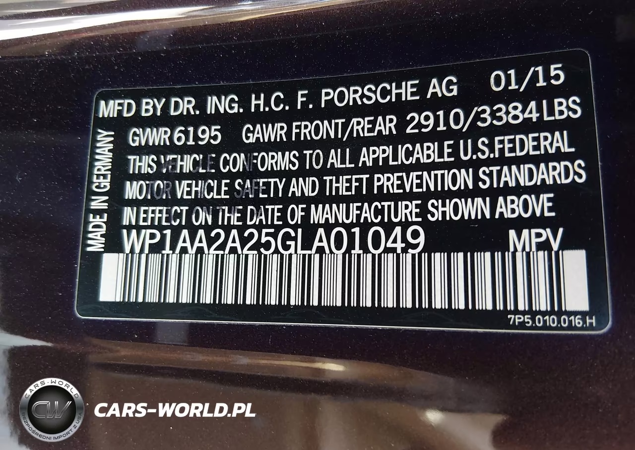 2016 Porsche Cayenne VIN:WP1AA2A25GLA01049 - 9