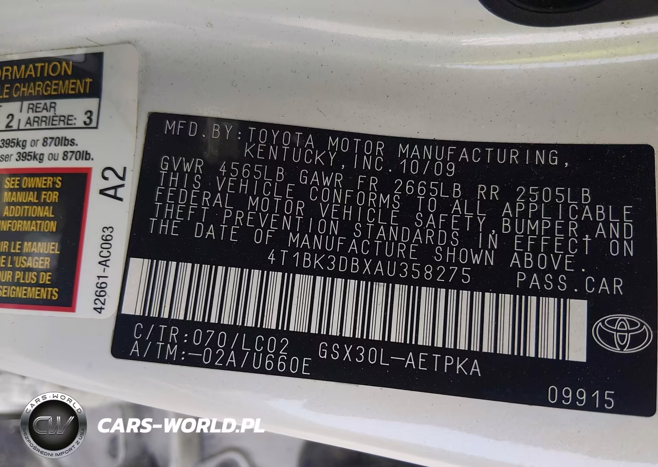 2010 Toyota Avalon Limited VIN:4T1BK3DBXAU358275 - 9