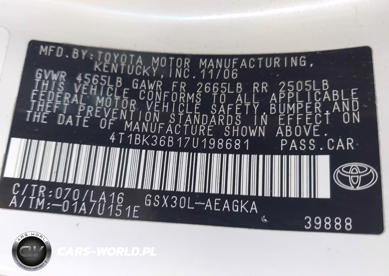 2007 Toyota Avalon Xls VIN:4T1BK36B17U198681 - 9