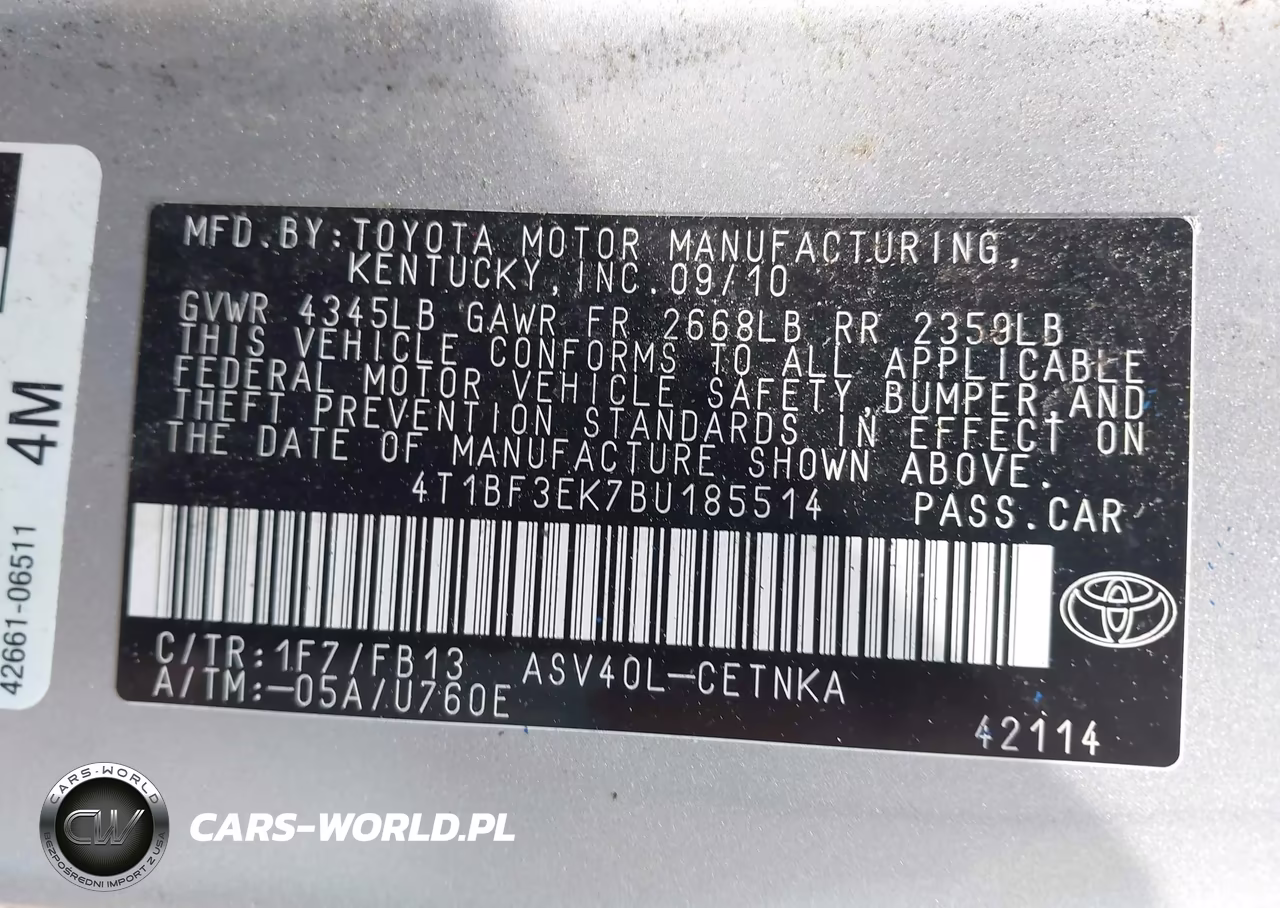 2011 Toyota Camry Le VIN:4T1BF3EK7BU185514 - 9