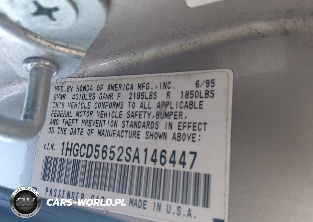 1995 Honda Accord Ex VIN:1HGCD5652SA146447 - 9