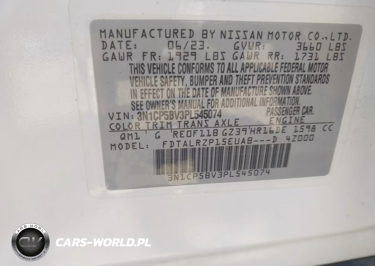 2023 Nissan Kicks S Xtronic Cvt VIN:3N1CP5BV3PL545074 - 9