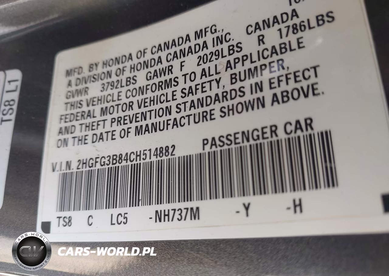 2012 Honda Civic Ex VIN:2HGFG3B84CH514882 - 9