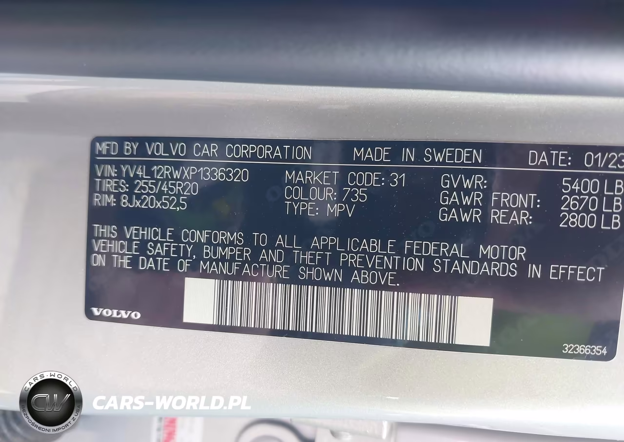 2023 Volvo Xc60 B5 Plus Dark Theme VIN:YV4L12RWXP1336320 - 9