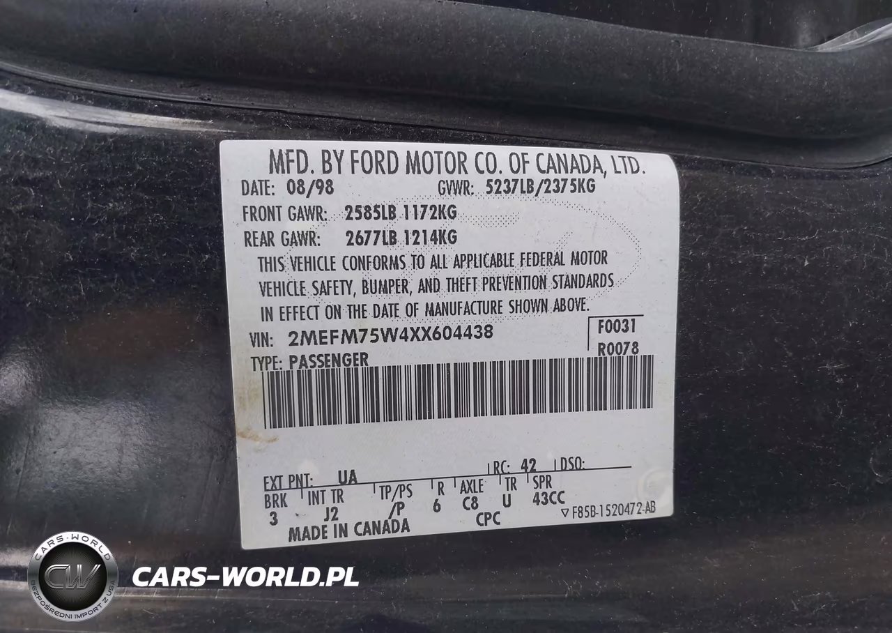 1999 Mercury Grand Marquis Ls VIN:2MEFM75W4XX604438 - 9