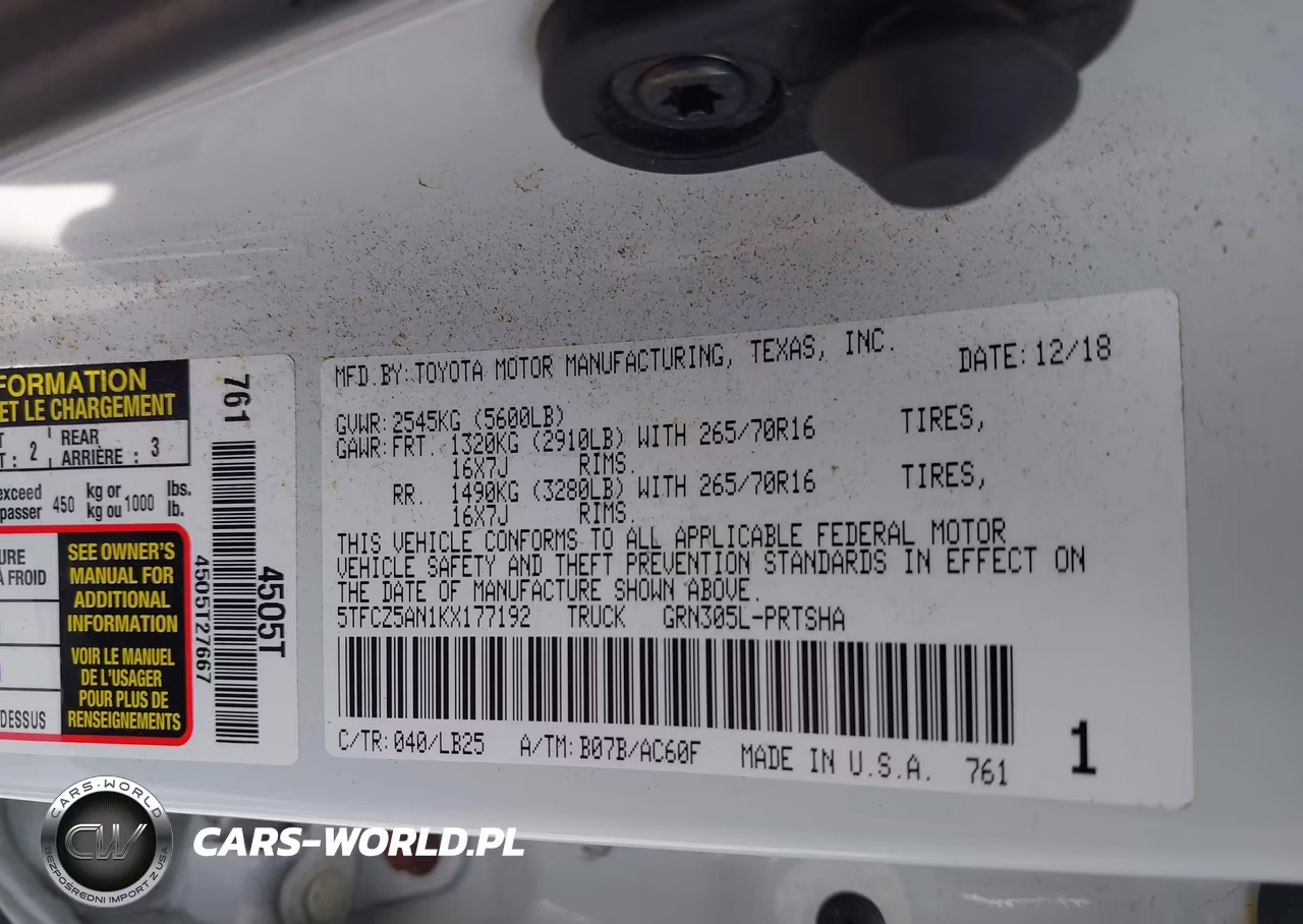 2019 Toyota Tacoma Trd Pro VIN:5TFCZ5AN1KX177192 - 9