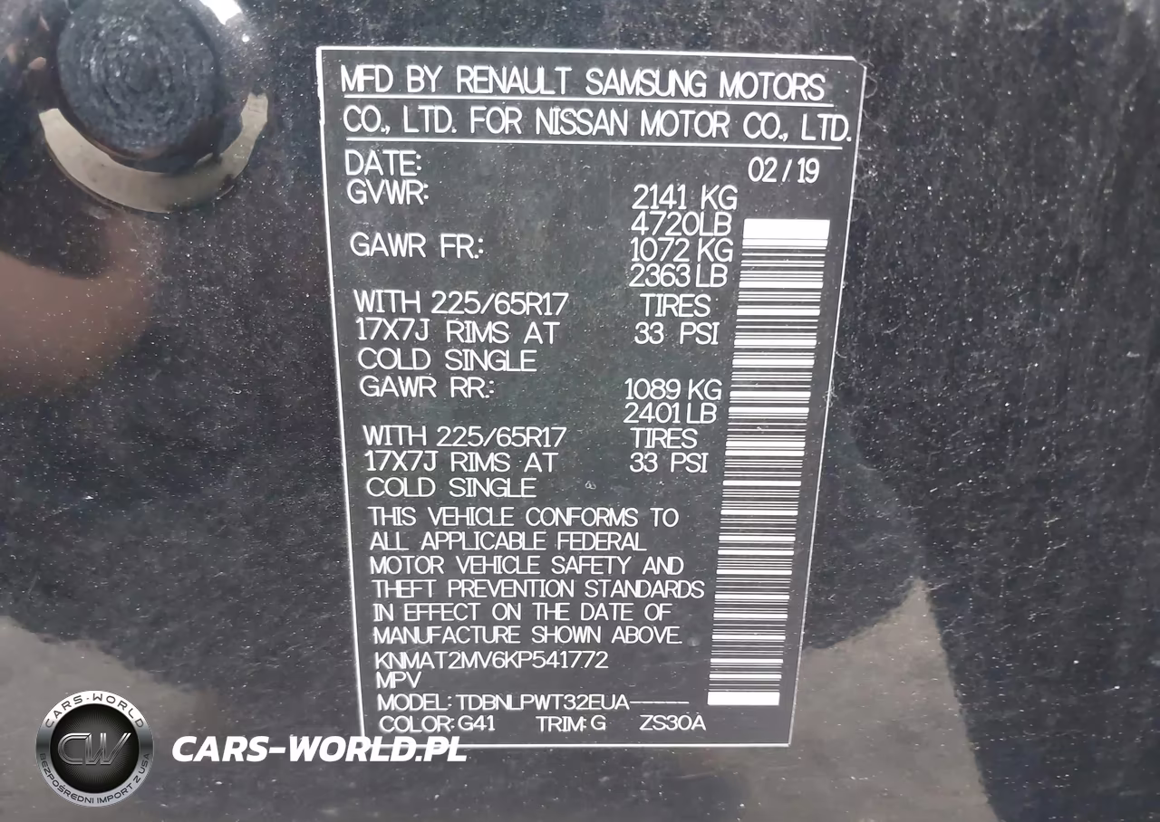 2019 Nissan Rogue S VIN:KNMAT2MV6KP541772 - 9