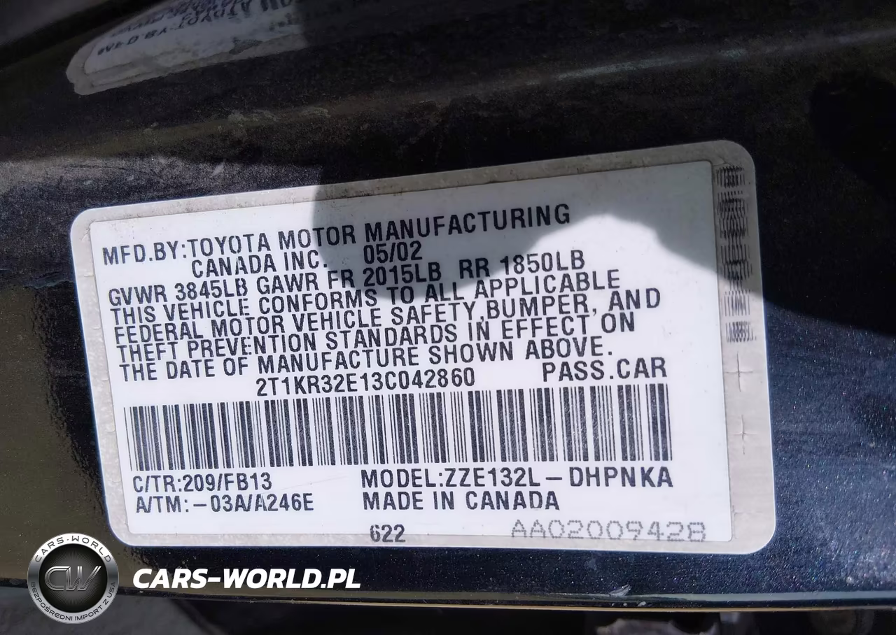 2003 Toyota Matrix Xr VIN:2T1KR32E13C042860 - 9