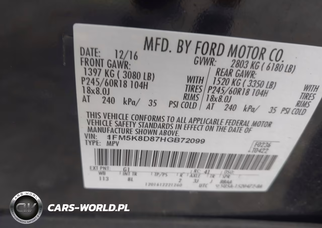 2017 Ford Explorer Xlt VIN:1FM5K8D87HGB72099 - 9