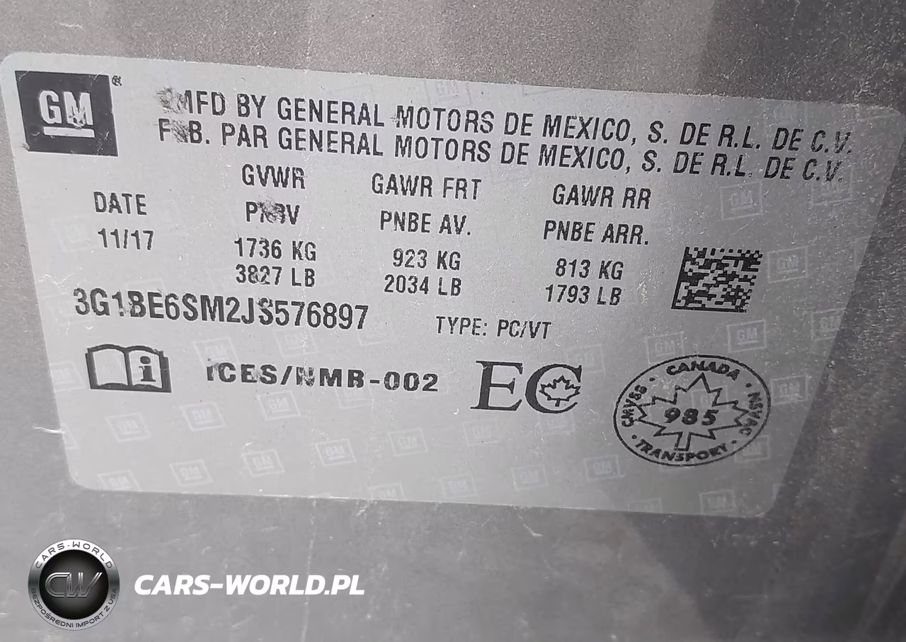 2018 Chevrolet Cruze Lt Auto VIN:3G1BE6SM2JS576897 - 9